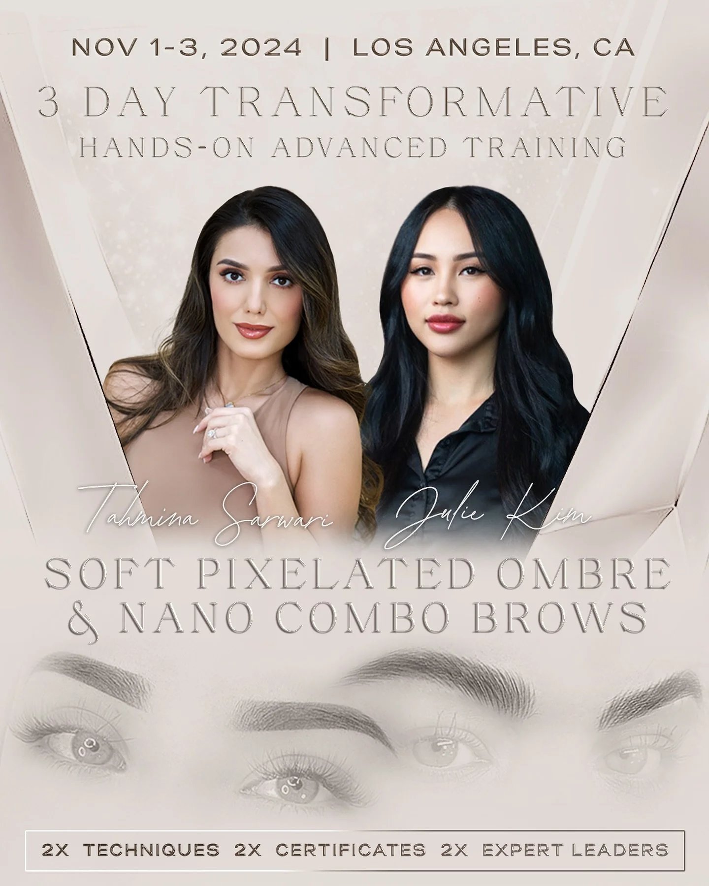 @elysian360studio x @browsbyjulie_kim 
After our incredible success in NYC and Miami, we&rsquo;re thrilled to announce our next Collab class in LA ! 

Join us for a transformative 3-day hands-on class in Los Angeles on November 1, 2, 3, where you&rsq